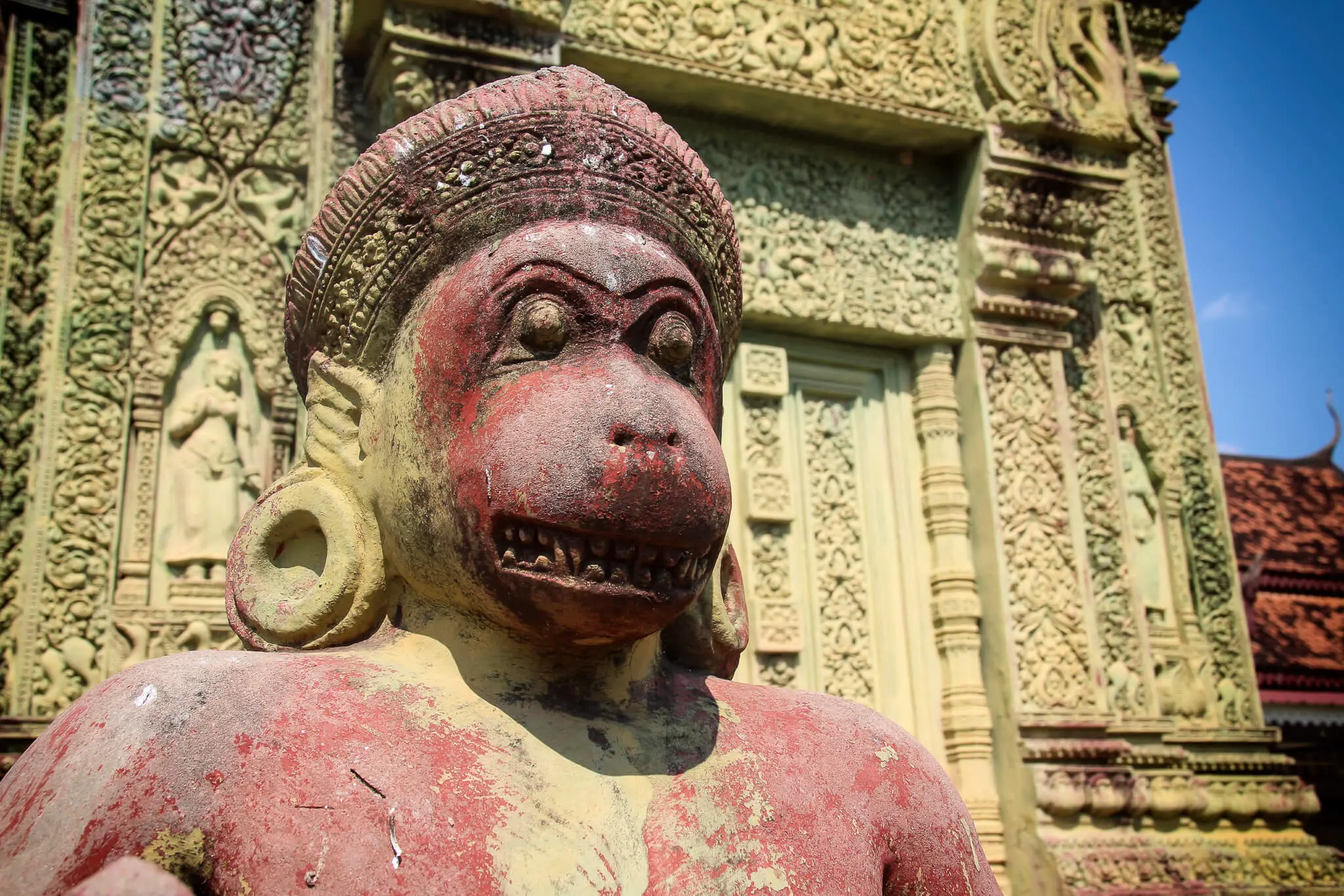 Affenskulptur in Siem Reap
