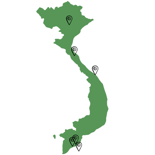 Landkarte Vietnam mit Markierungen