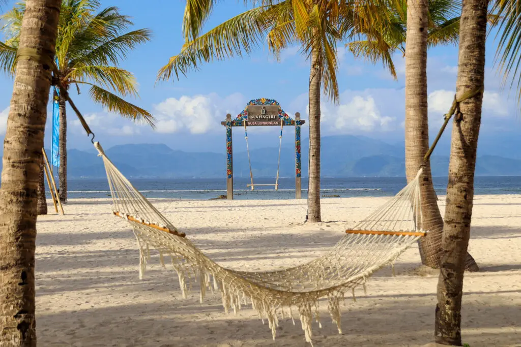 Palmen mit Hängematte auf Nusa Lembongan