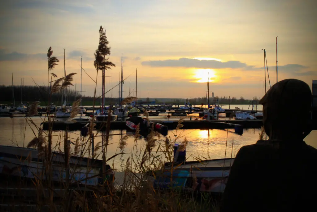 Sonnenuntergang am Cospudener See