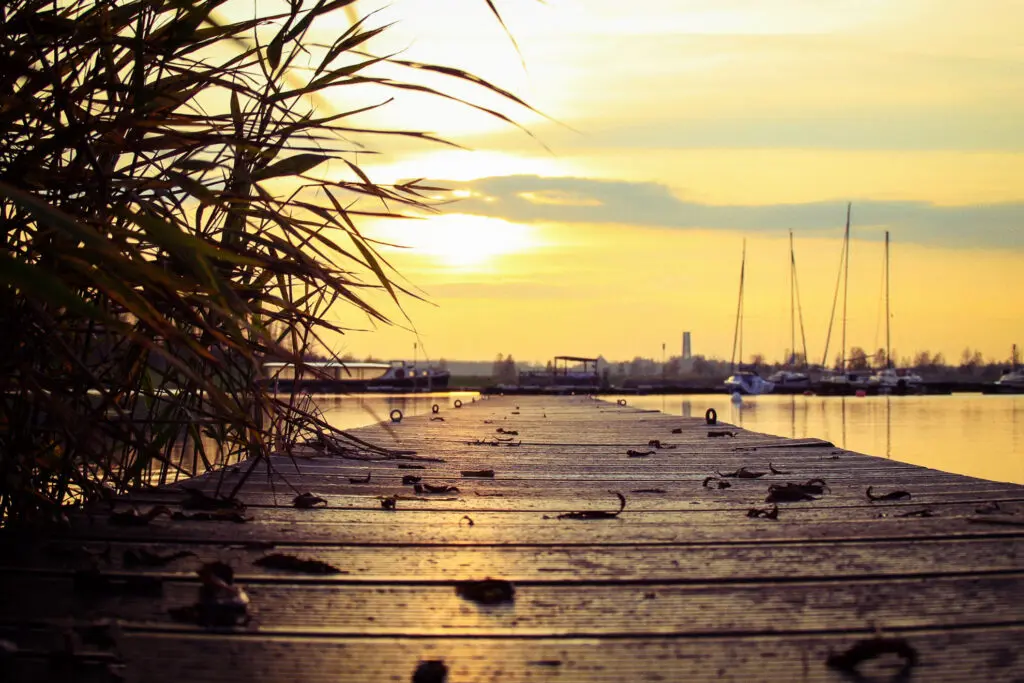 Sonnenuntergang am Cospudener See