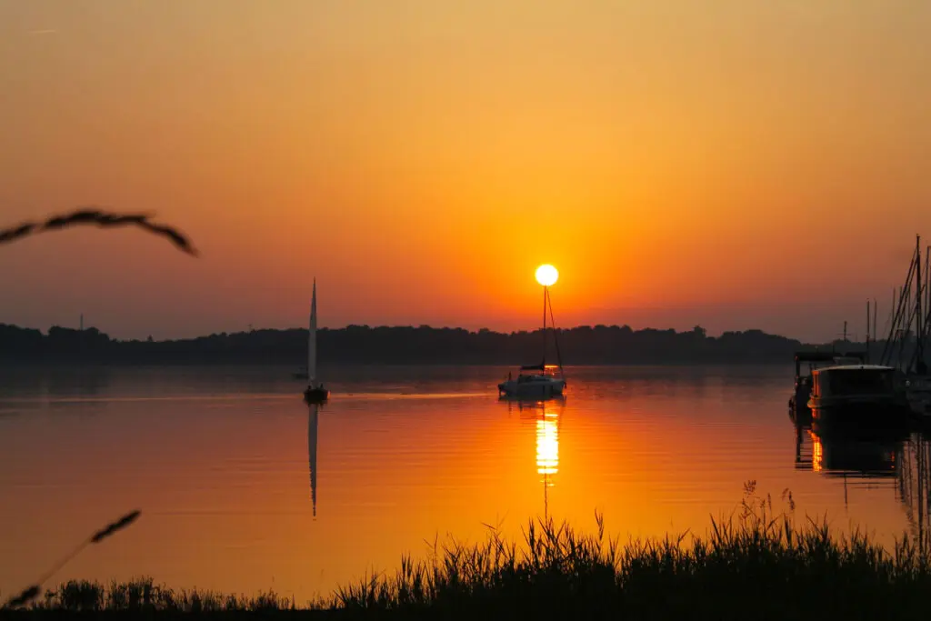 Sonnenuntergang am Cospudener See