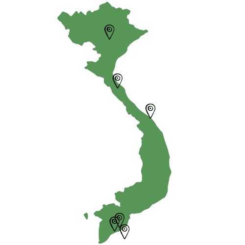 Landkarte Vietnam mit Markierungen