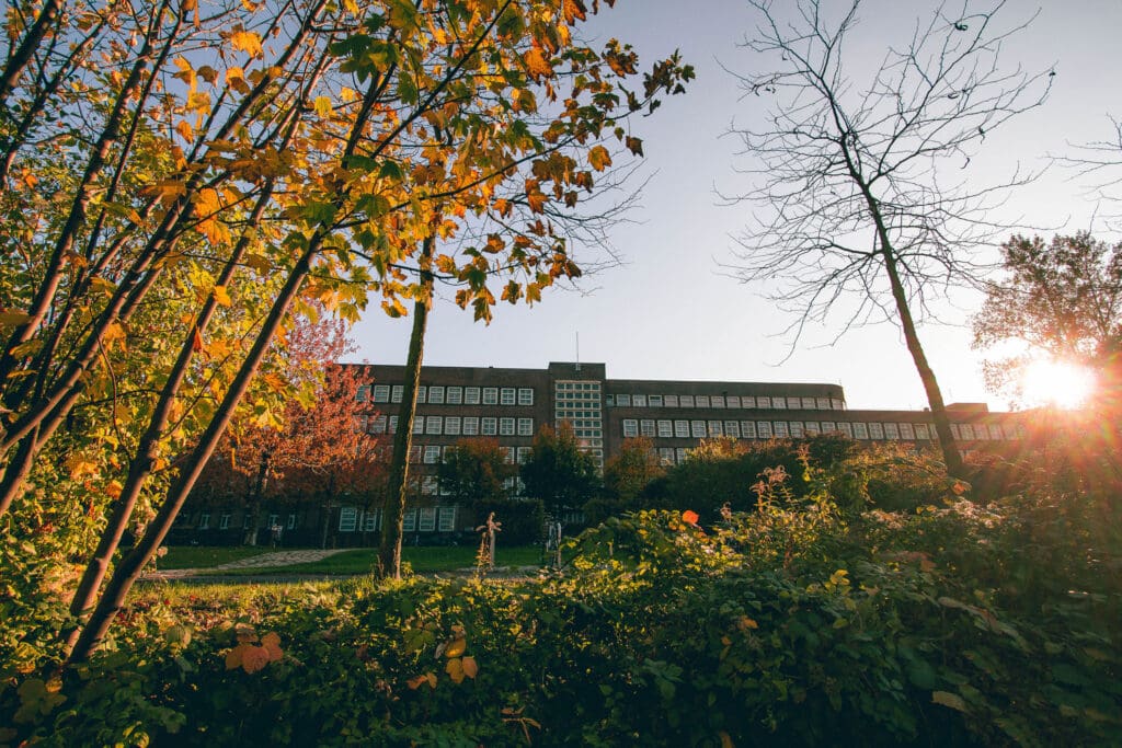 Herbstlicher Blick auf das Konsum Gelände