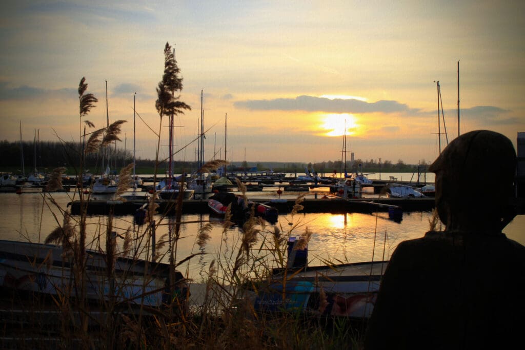 Sonnenuntergang am Cospudener See