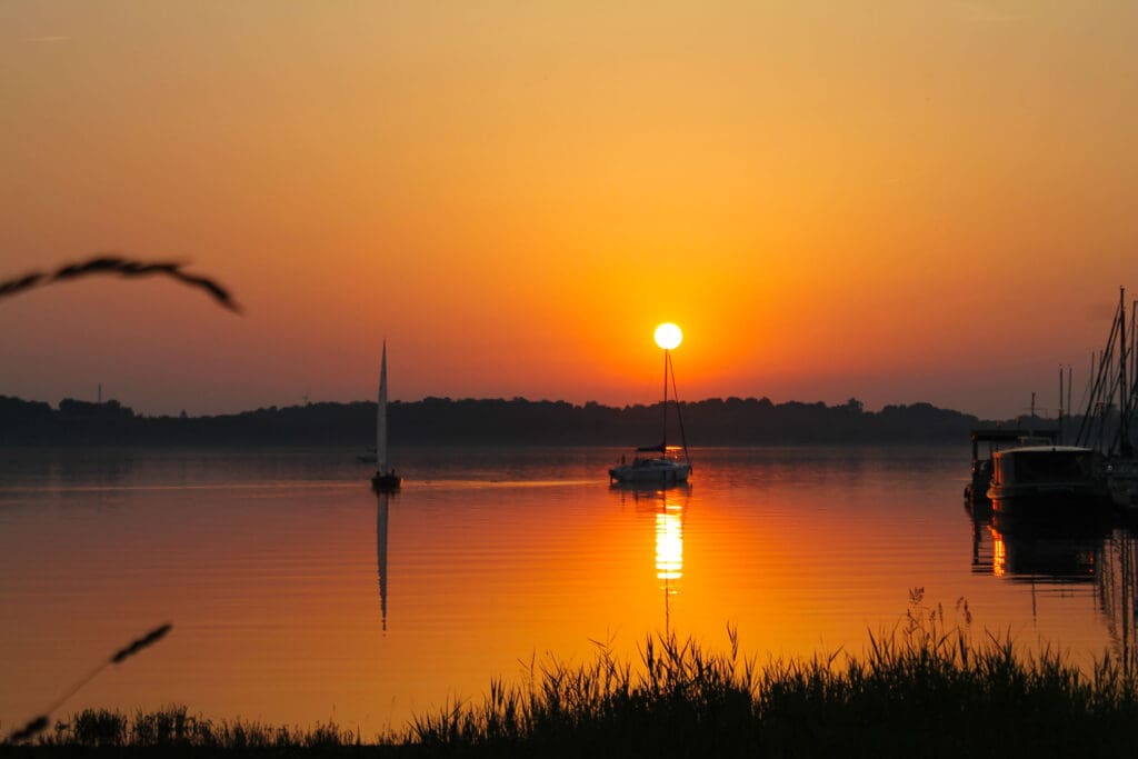 Sonnenuntergang am Cospudener See