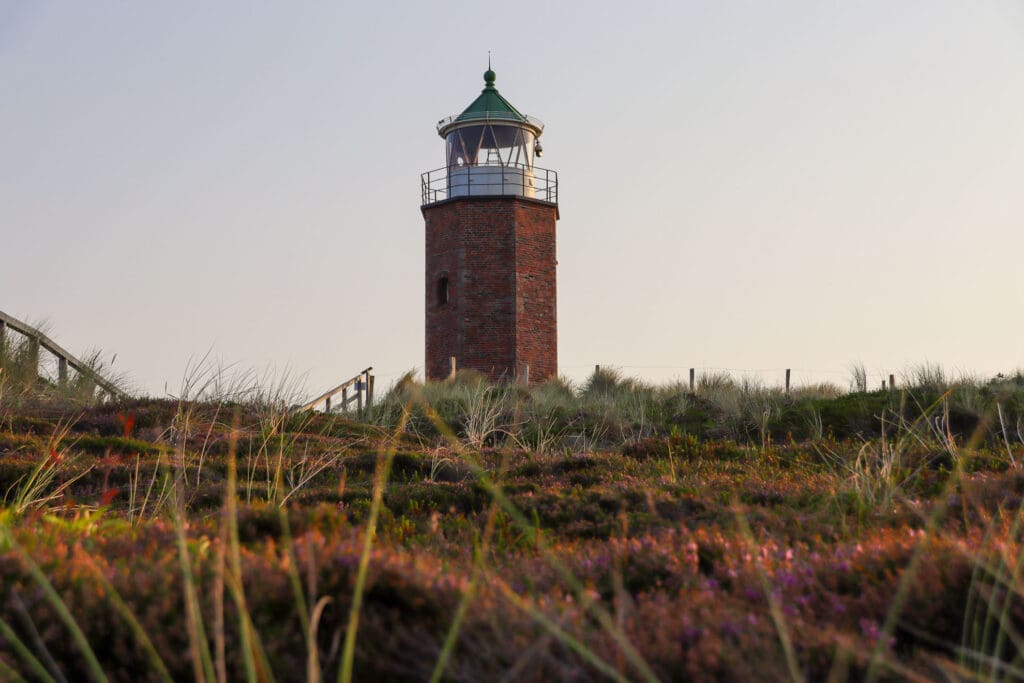 Quermarkenfeuer in Kampen bei Sonnenuntergang