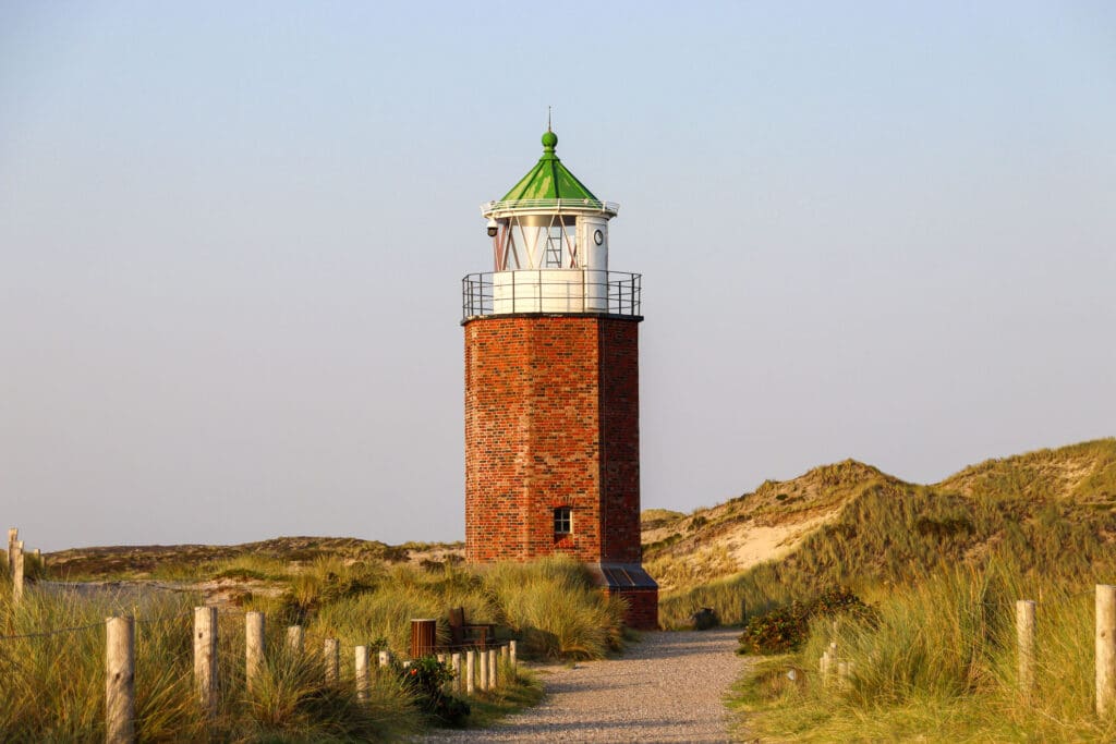 Quermarkenfeuer in Kampen bei Sonnenuntergang