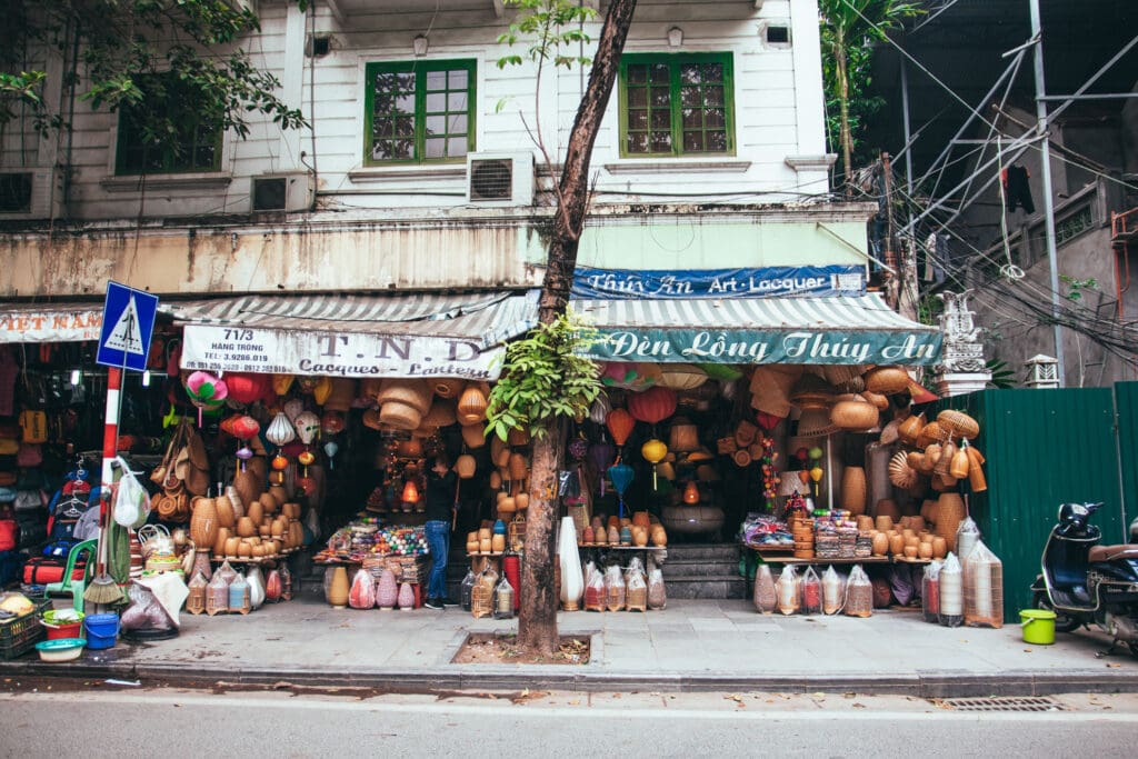 Verkaufsstände in Hanois Altstadt