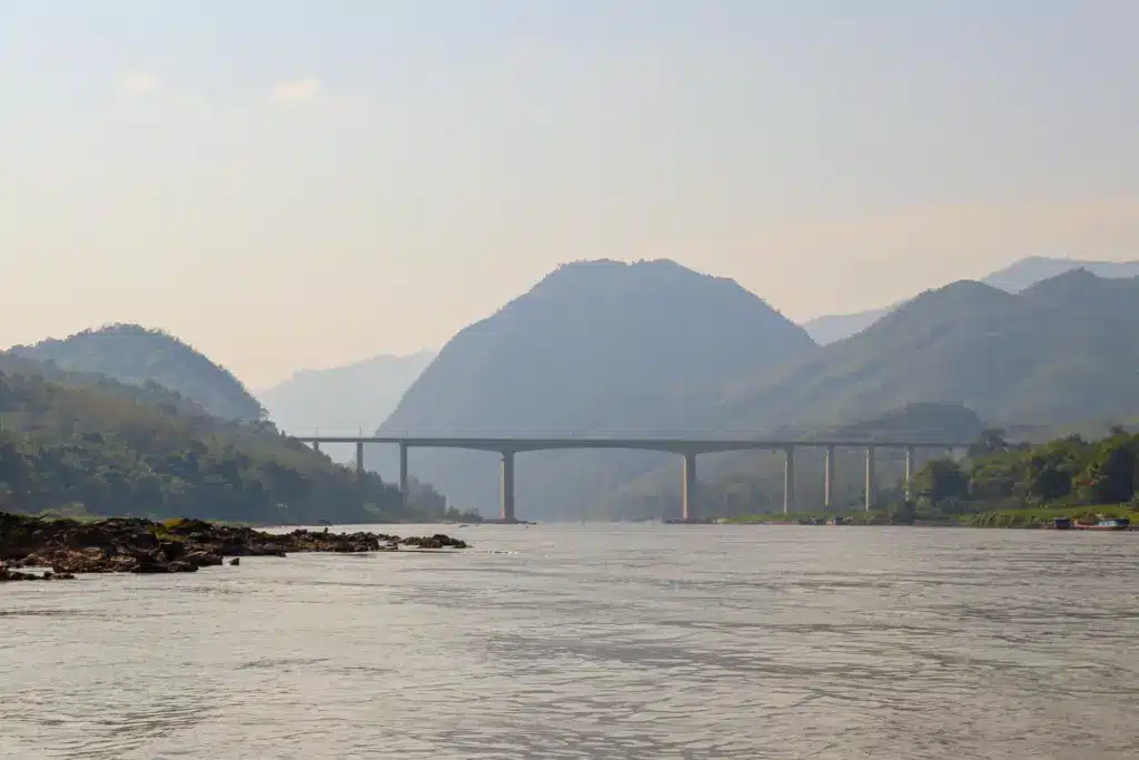 Mekong Berge Nebel Laos Morgenstimmung