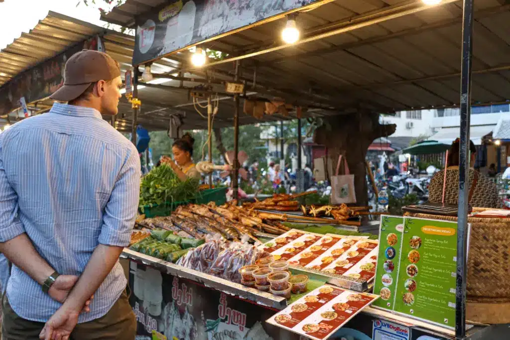 Nachtmarkt Luang Prabang Laos Handwerk