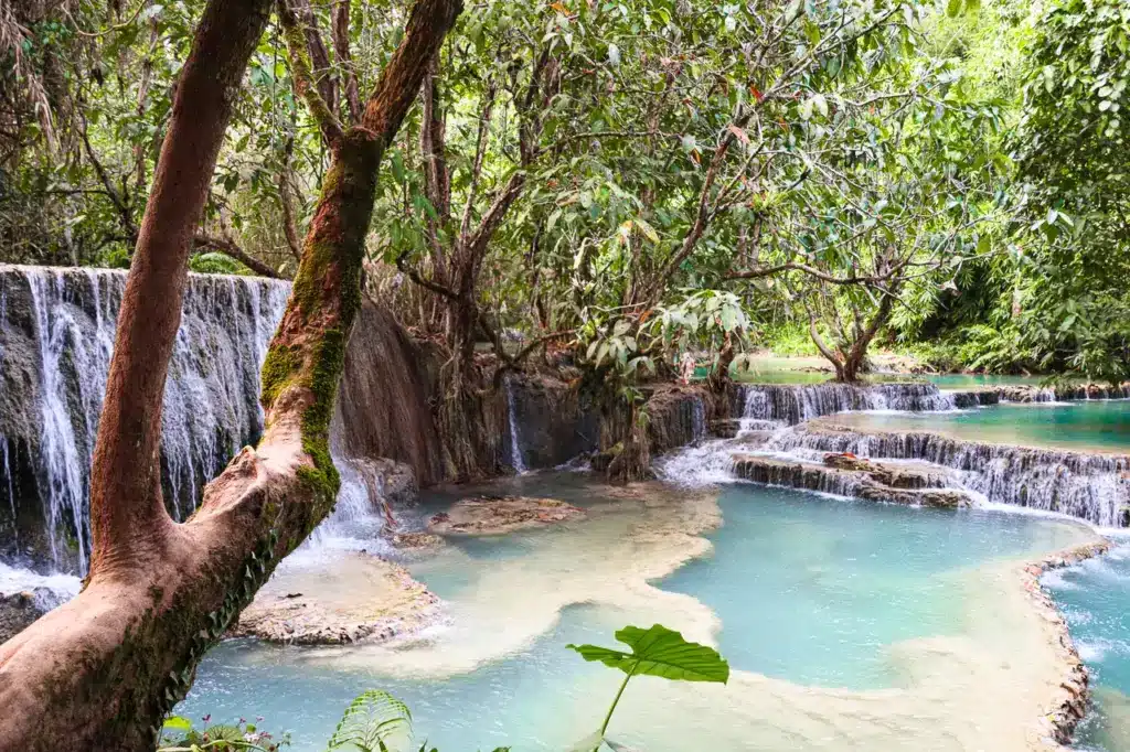 uang Si Wasserfall Stufen tuerkis Luang Prabang Laos