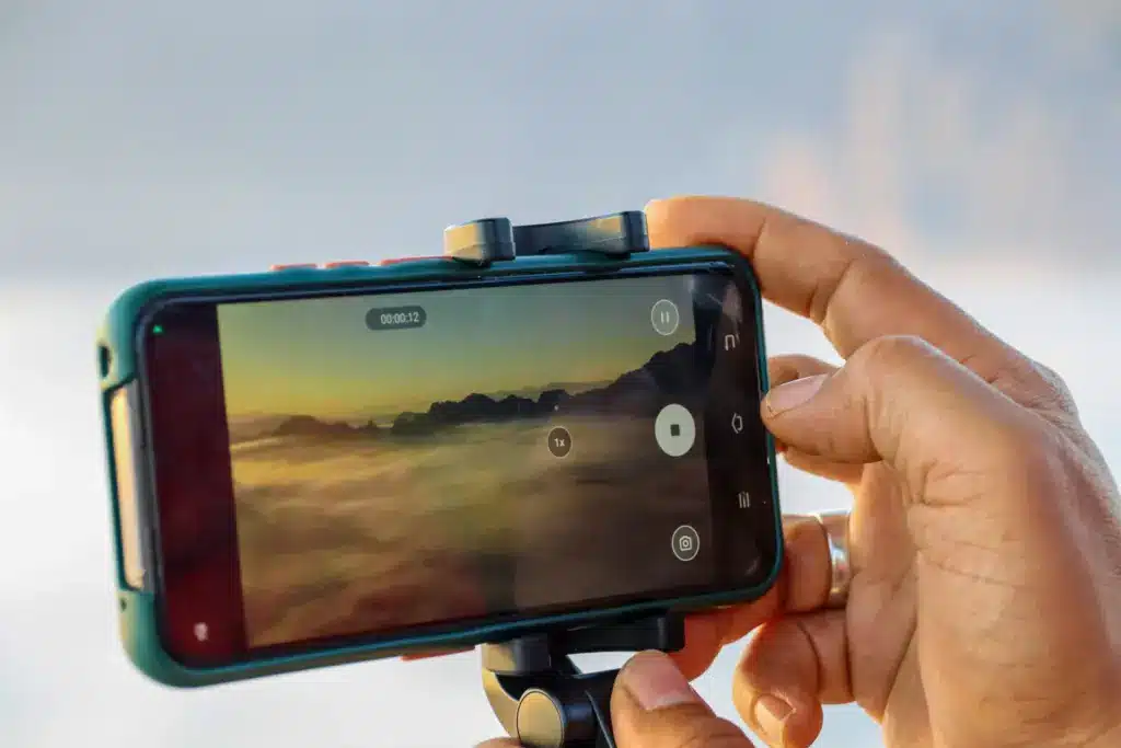 Heissluftballon Sonnenaufgang Vang Vieng Aussicht Kamera